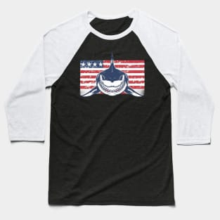 American shark with flag Baseball T-Shirt